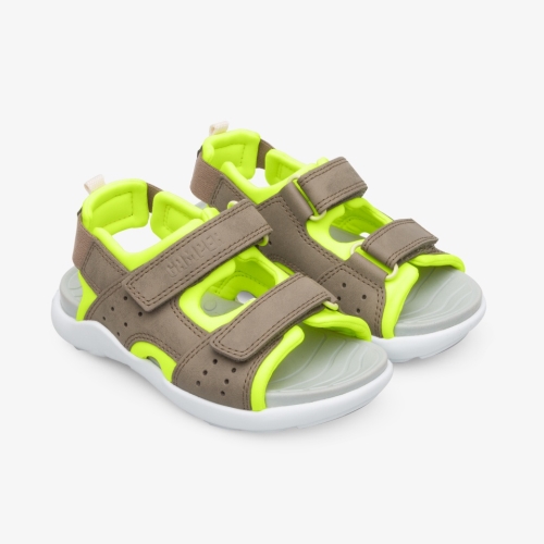 Buy Camper Wous Kids Sandals US-45387 Brown / Yellow